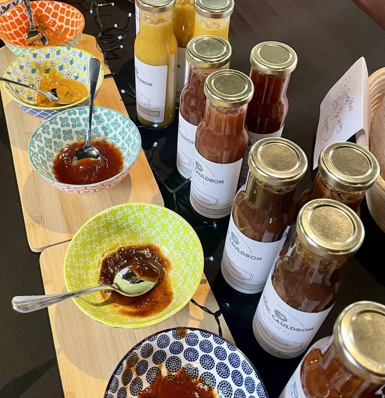 Sampling sauces Sampling sauces